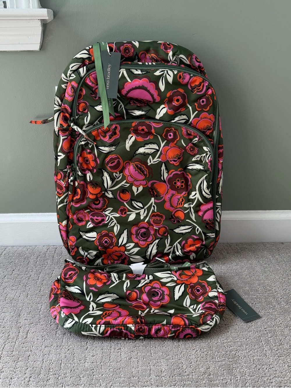 Vera Bradley Travel - Westover Hybrid Backpack & Sling in Bubbly Flowers Green